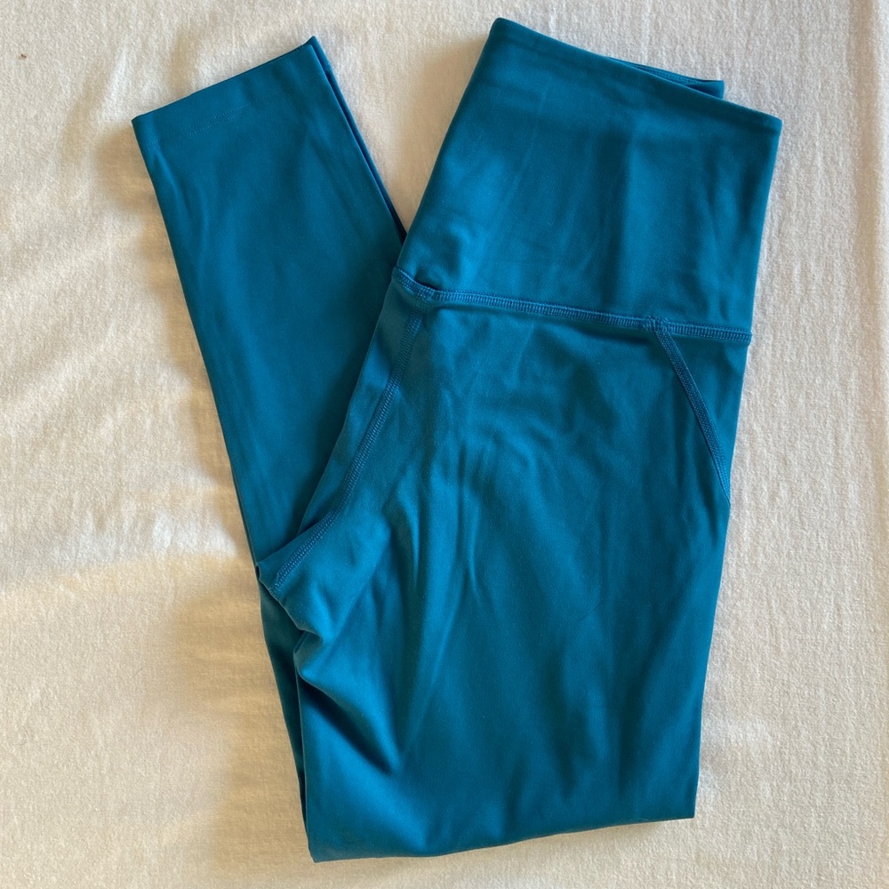 Girlfriend Collective Olympia Teal High Rise Leggings Small 23.5” - Picture 5 of 6